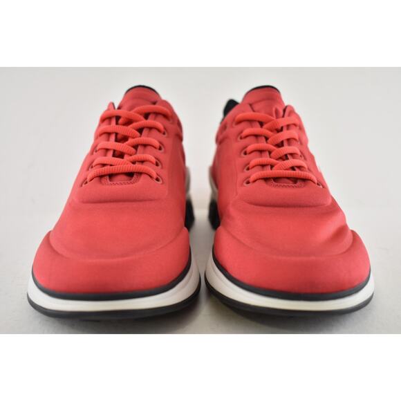 Chanel Mens 19P Red Lycra White Black CC Logo Lace Low Top Trainer Sneaker 41 8 - Picture 7 of 12